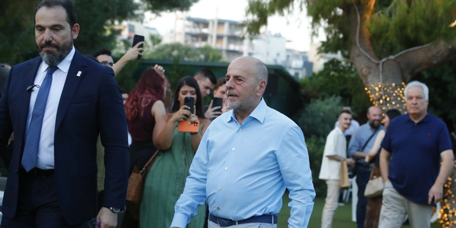 Ο Γιάννης Αλαφούζος στην κλήρωση του Πρωταθλήματος