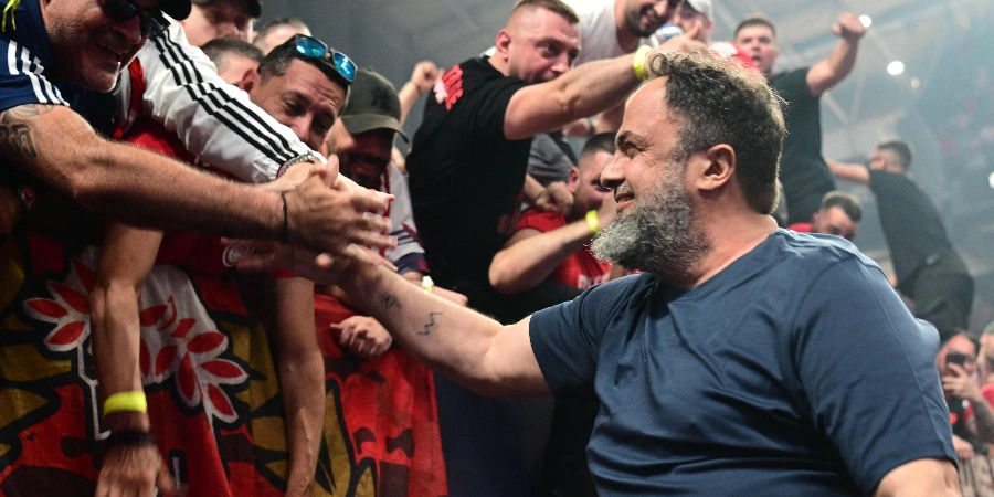 Ο Βαγγέλης Μαρινάκης στο T-Center