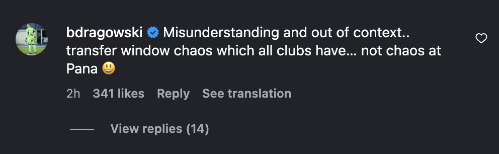 Το σχόλιο του Μπαρτολομιέι Ντραγκόφσκι